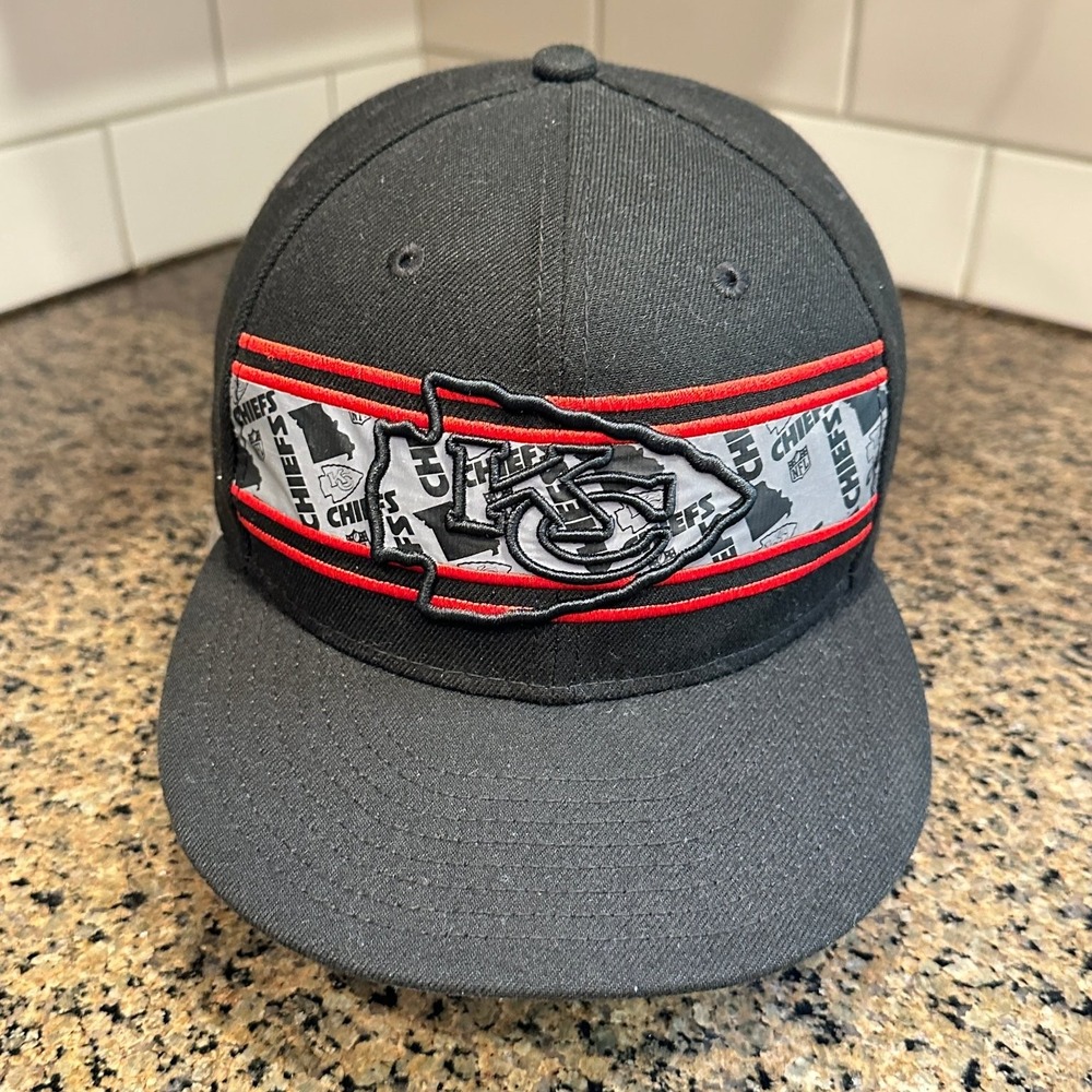 Kansas City Chiefs New Era 9FIFTY Snapback Hat Men's Black Red